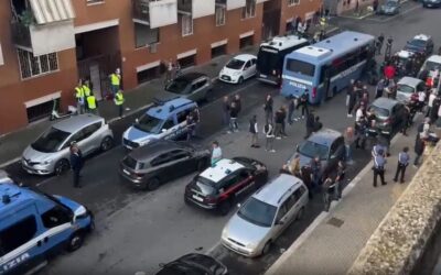 Forze dell'ordine sgomberano ex hotel occupato a Cinecittà Roma