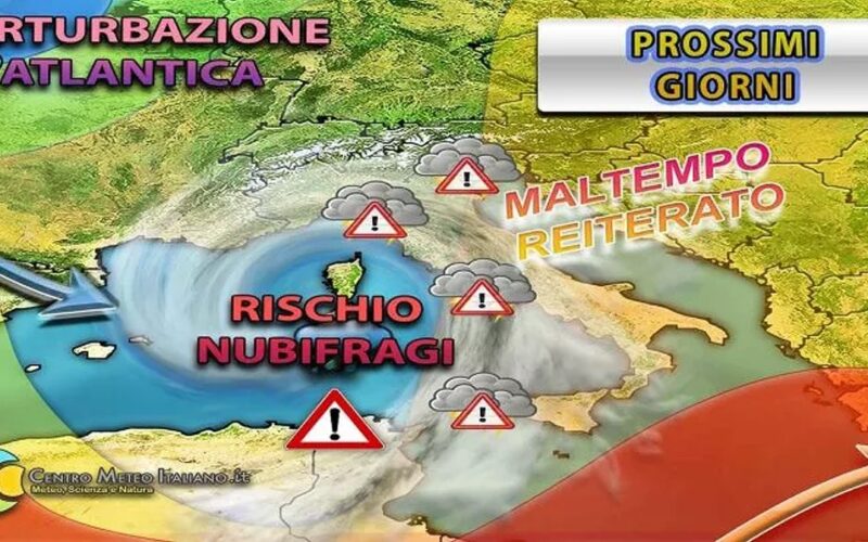 Maltempo in arrivo: piogge intense e nubifragi nel weekend