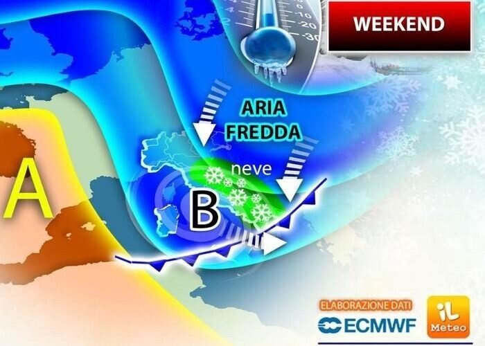 Previsioni meteo: nevicate a bassa quota per San Valentino