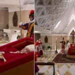Papa Francesco, diffusa prima immagine della salma: veste liturgica rossa e rosario tra le mani