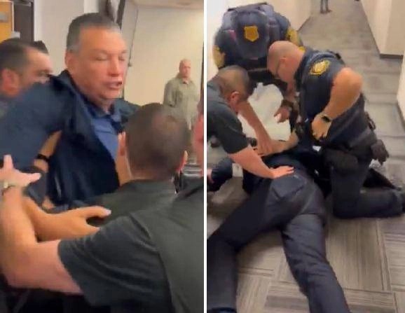 Senatore Padilla Allontanato con Forza da Conferenza Stampa DHS