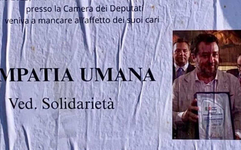Annuncio mortuario contro Salvini scatena polemica a Oggiono